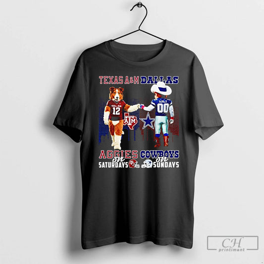 Classic Texas Am Aggies On Saturdays X Dallas Cowboys On Sundays Mascot T Shirts Sweater Hoodie, Sweatshirt | WearSparks.com