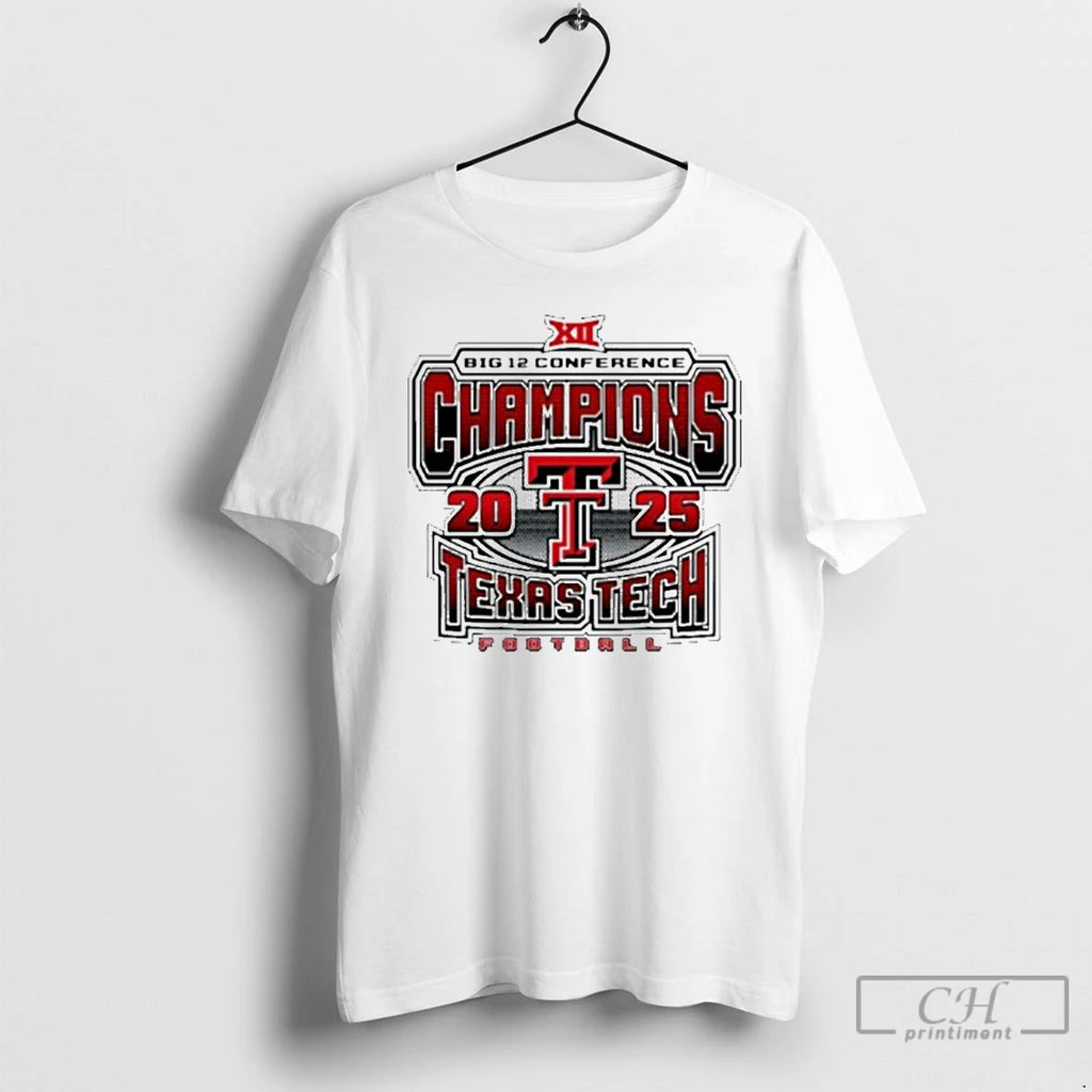 Classic Texas Tech Red Raiders 2025 2026 Big 12 Champs Grid Iron T Shirts Sweater