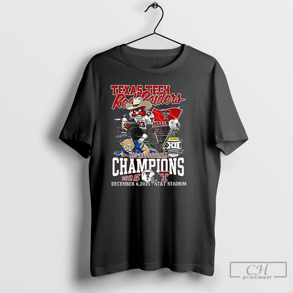 Classic Texas Tech Red Raiders Big 12 Football Champions 2025 Mascot