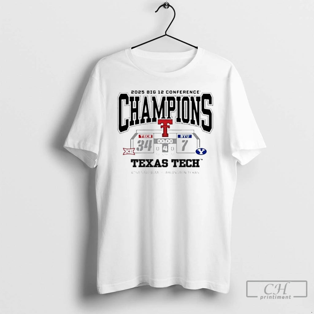Classic Texas Tech Red Raiders Vs Byu Cougars 2025 Big 12 Conference Champions T Shirts