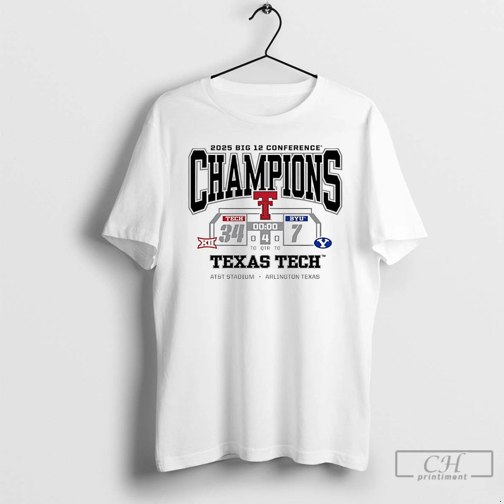 Classic Texas Tech Football 2025 Big 12 Conference Champions Beat Byu Cougars T Shirts Sweater