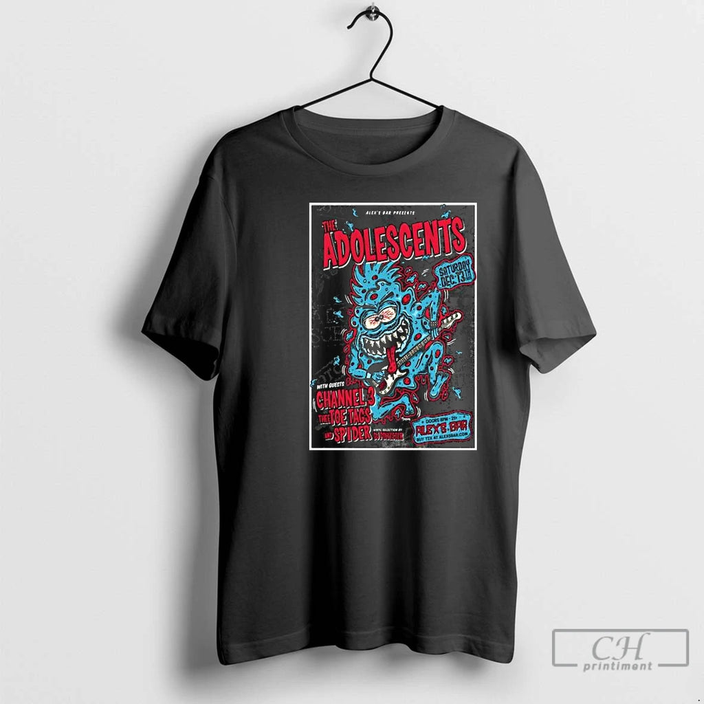 Classic The Adolescents Merch Long Beach Ca December 13 2025 Circle Black T Shirts Sweater