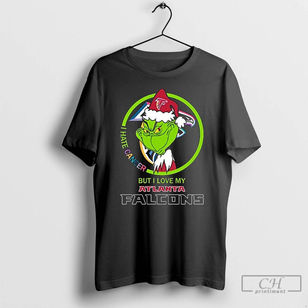 Classic The Grinch I Hate Cancer But I Love My Atlanta Falcons Merry Christmas