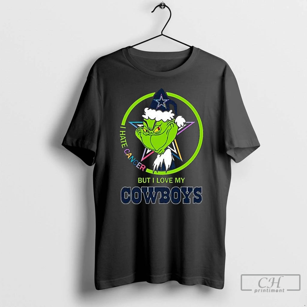 Classic The Grinch I Hate Cancer But I Love My Dallas Cowboys Merry Christmas