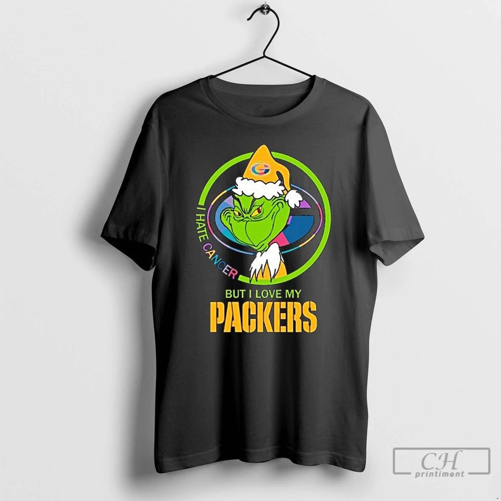 Classic The Grinch I Hate Cancer But I Love My Green Bay Packers Merry Christmas