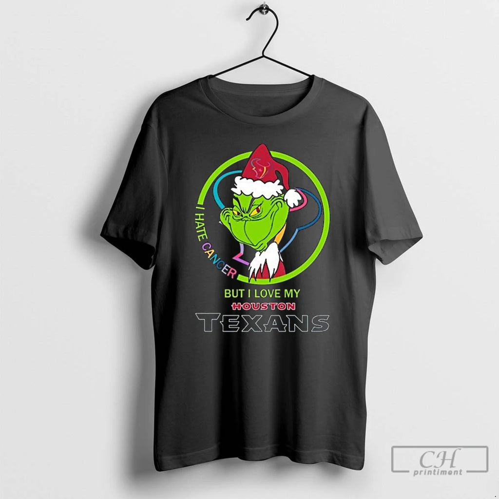 Classic The Grinch I Hate Cancer But I Love My Houston Texans Merry Christmas