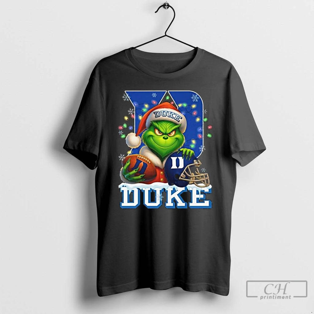 Classic The Grinch X Ball And Helmet Duke Blue Devil Merry Christmas 2025 T Shirts
