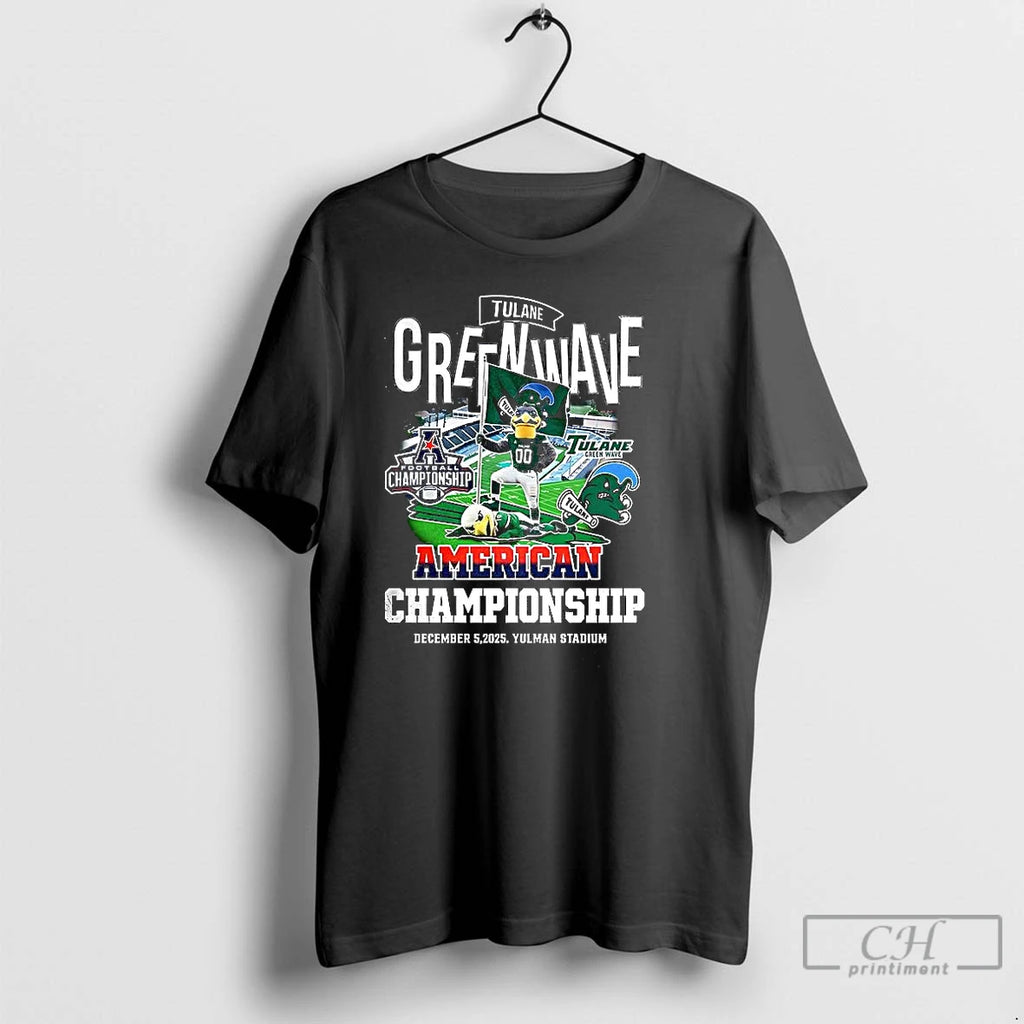 Classic Tulane Green Wave Beat North Texas Mean Green Ncaa American Championship 2025 T Shirts