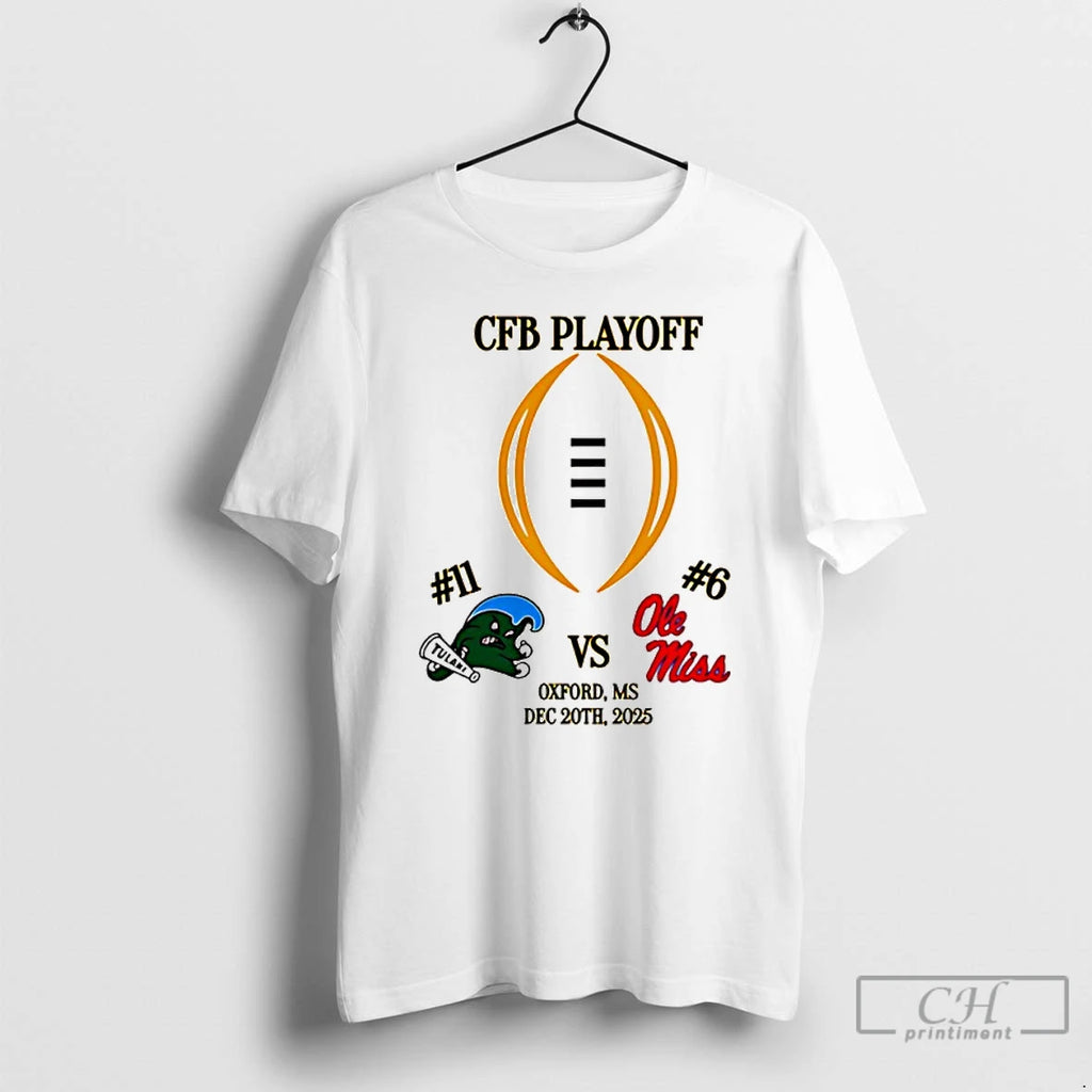 Classic Tulane Vs Ole Miss 2025 Cfp First Rd Playoff Game 3 T Shirts Sweater