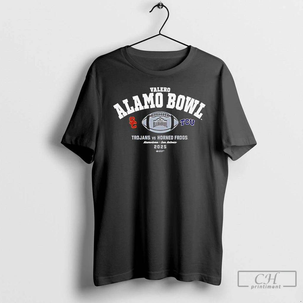 Classic Usc Trojans Vs Tcu Horned Frogs 2025 Valero Alamo Bowl 2 Team T Shirts