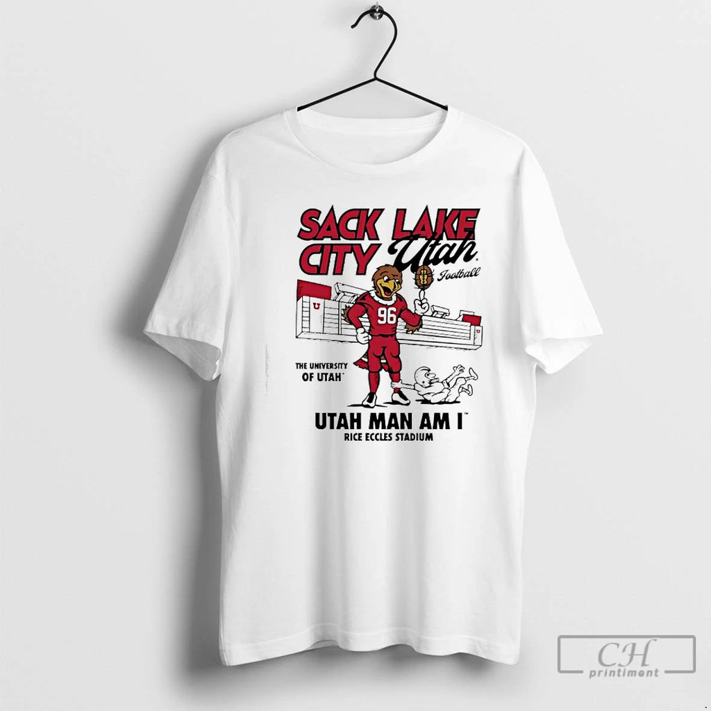 Classic Utah Sack Lake City Football Utah Man Am I Rice Eccles Stadium T Shirts