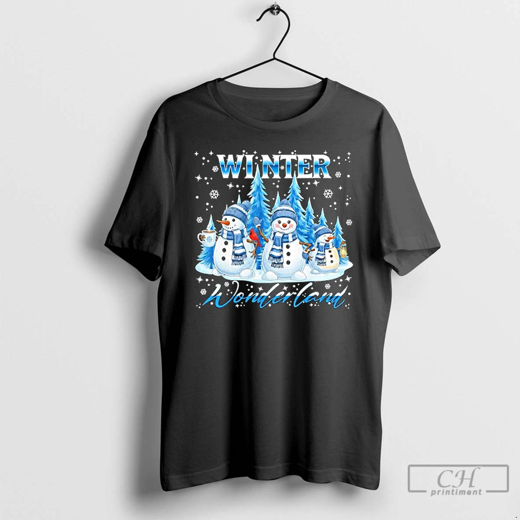 Classic Winter Wonderland Snowman Family Snowflake Cozy Winter Scene