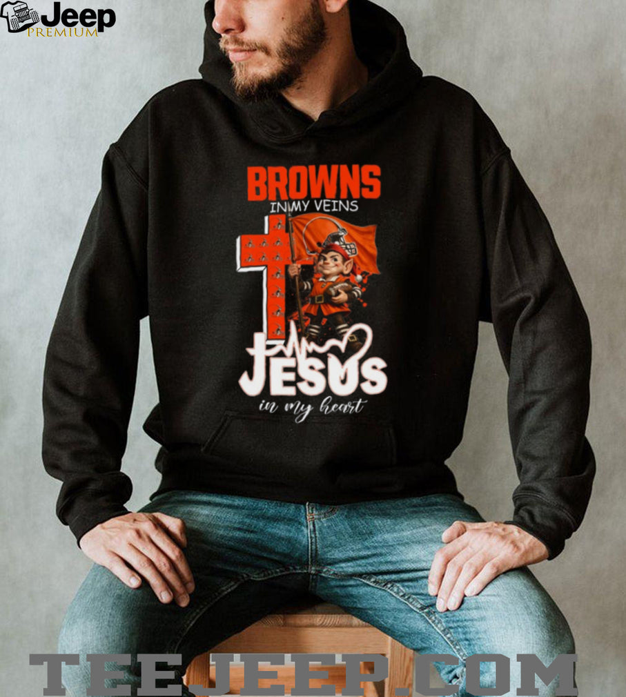 Cleveland Browns In My Veins Jesus In My Heart Christian Fan Coffee T Shirt