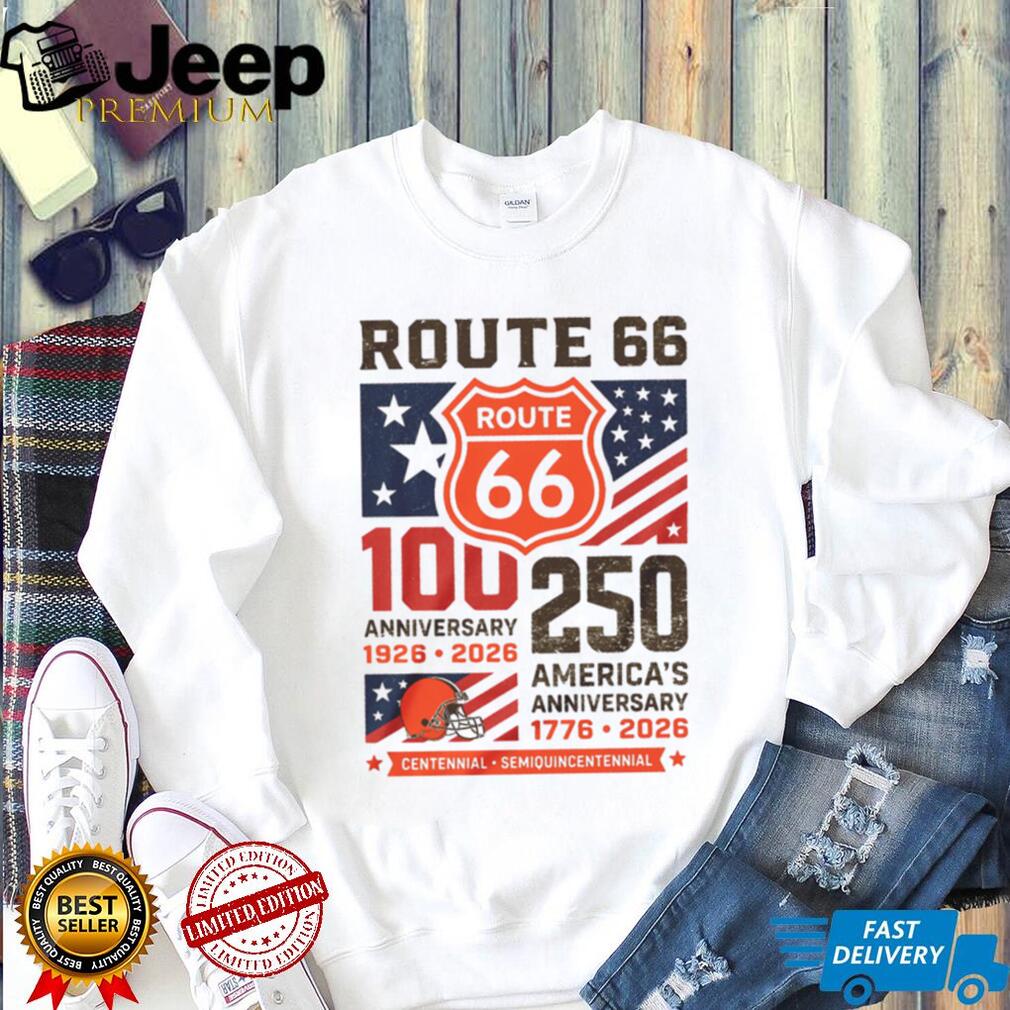 Cleveland Browns Route 66 Centennial T Shirt America’s 250th Anniversary 2026 Gift