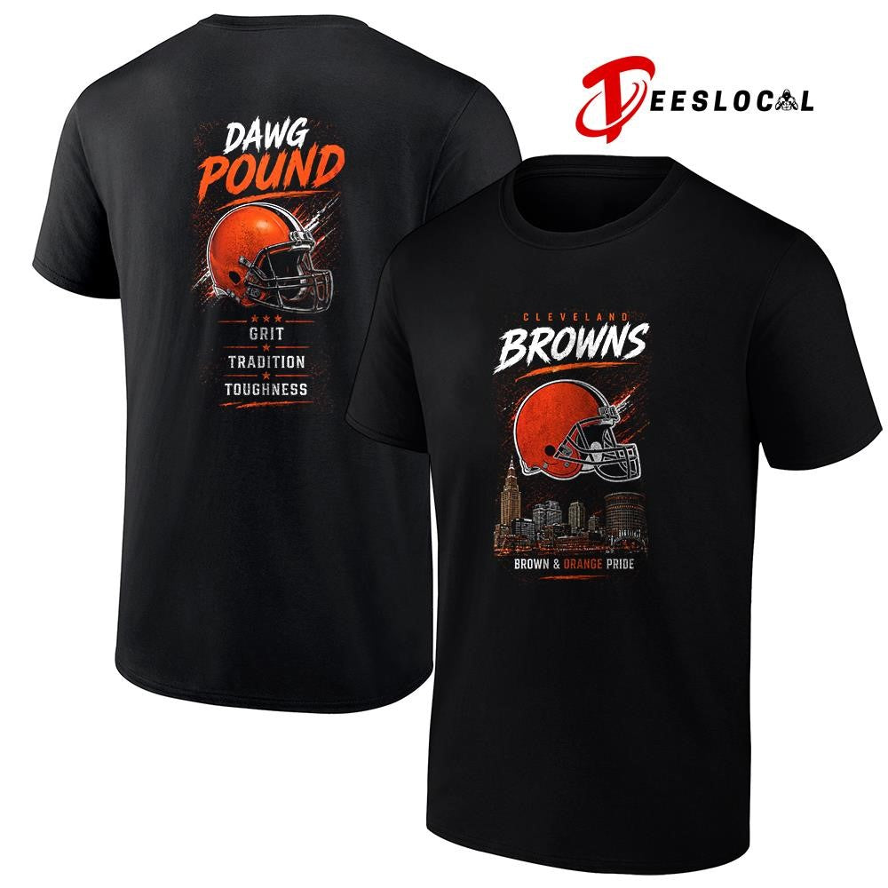 Cleveland Browns pride grit tradition toughness skyline helmet shirt