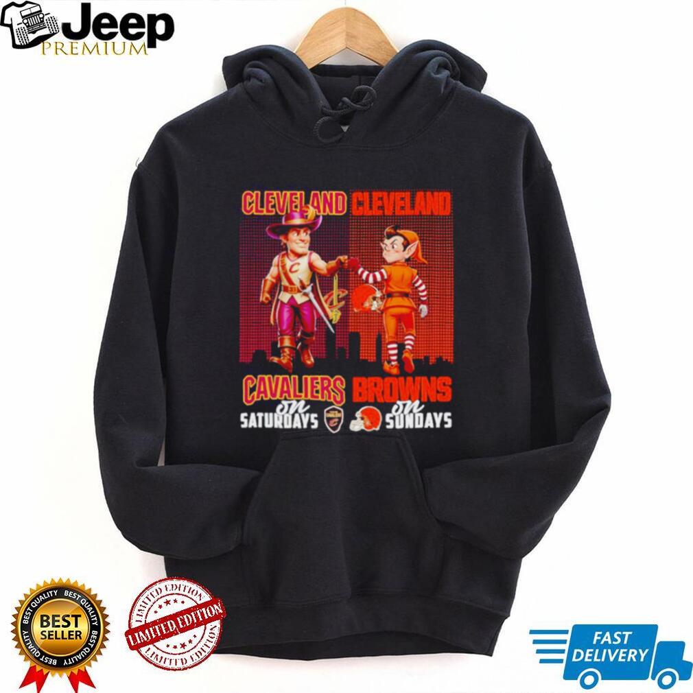 Cleveland Cavaliers on Saturdays Cleveland Browns on Sundays Dual Fan T Shirt