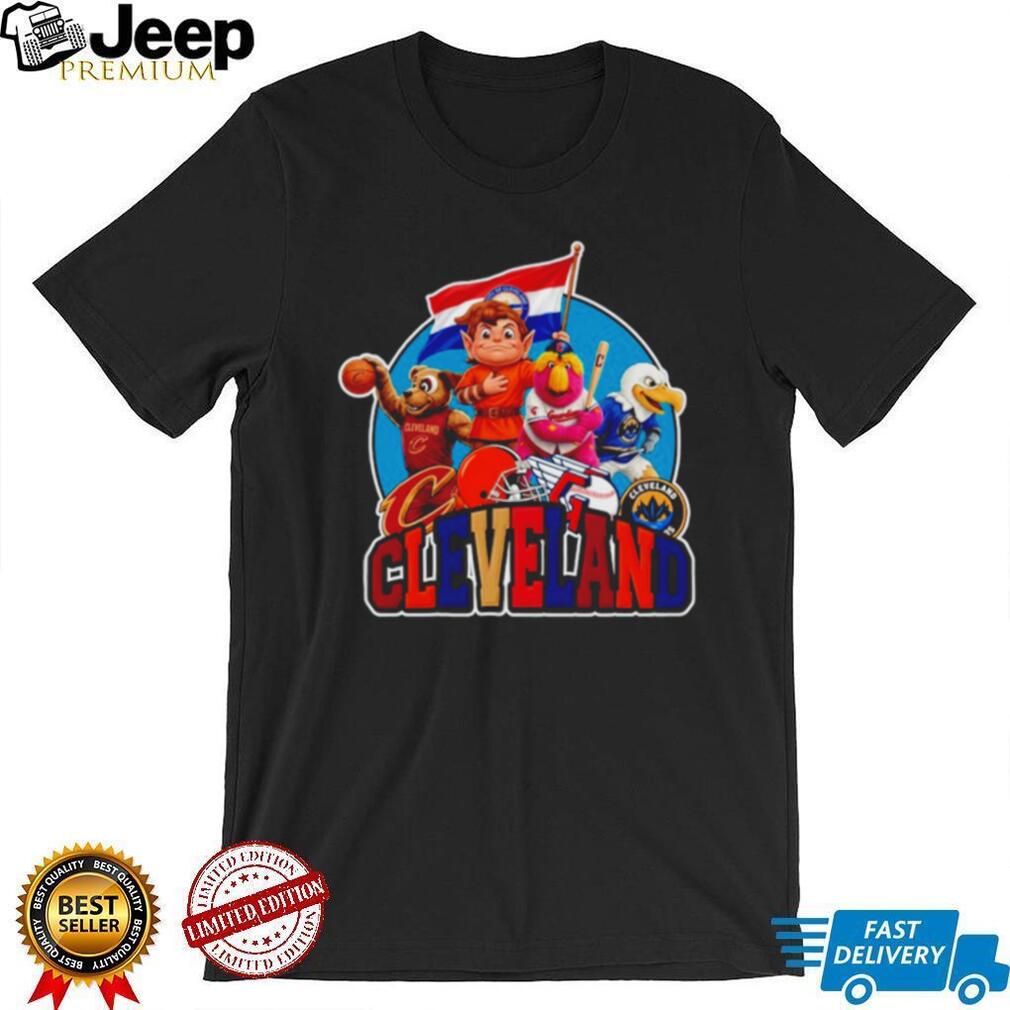 Cleveland City Sports Mascot Mashup Guardians Cavaliers Browns T Shirt