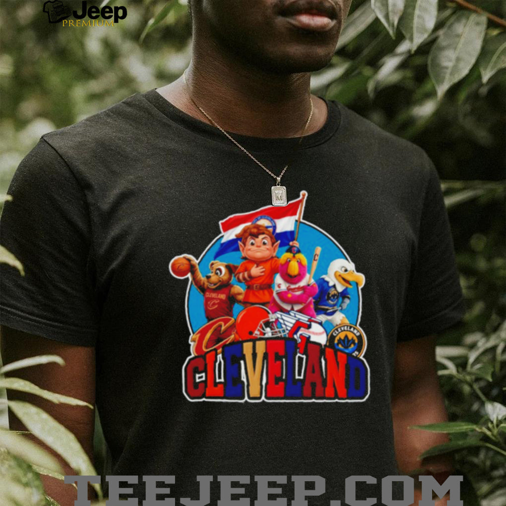 Cleveland City Sports Mascot Mashup Guardians Cavaliers Browns T Shirt