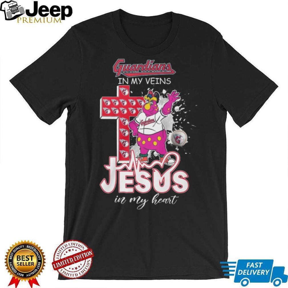 Cleveland Guardians Slider Mascot Cross Jesus Faith T Shirt
