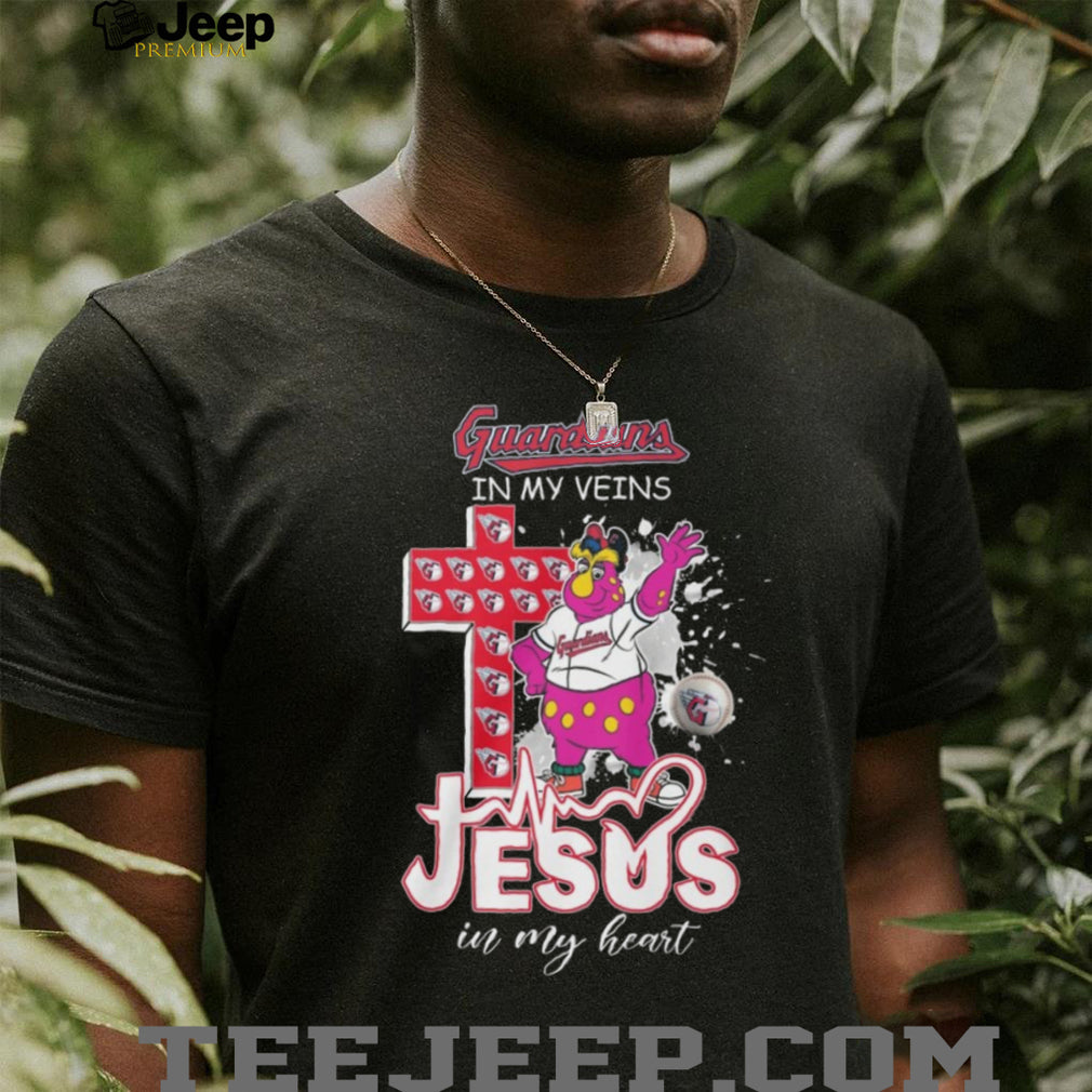 Cleveland Guardians Slider Mascot Cross Jesus Faith T Shirt