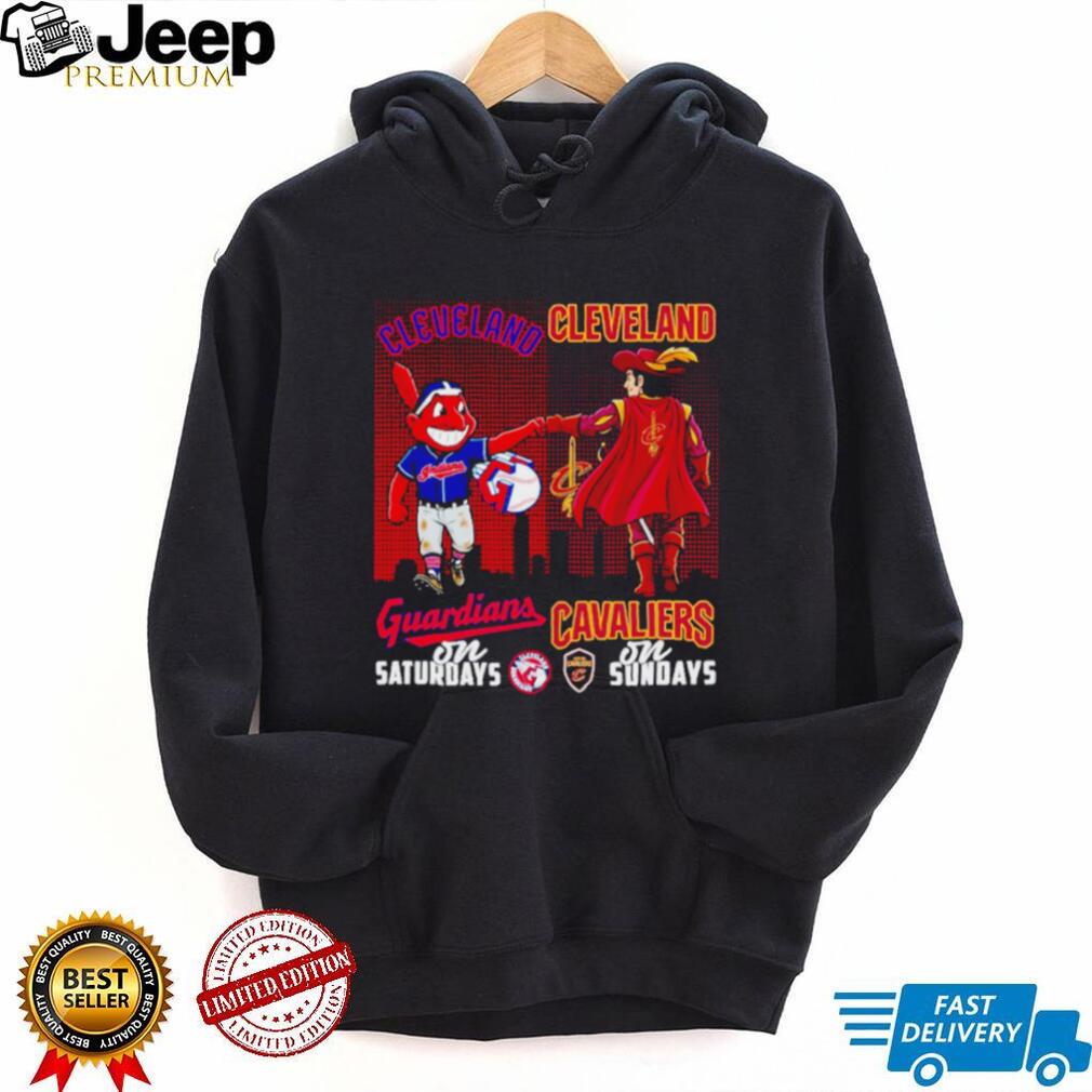 Cleveland Guardians on Saturdays Cleveland Cavaliers on Sundays City Sports T shirt