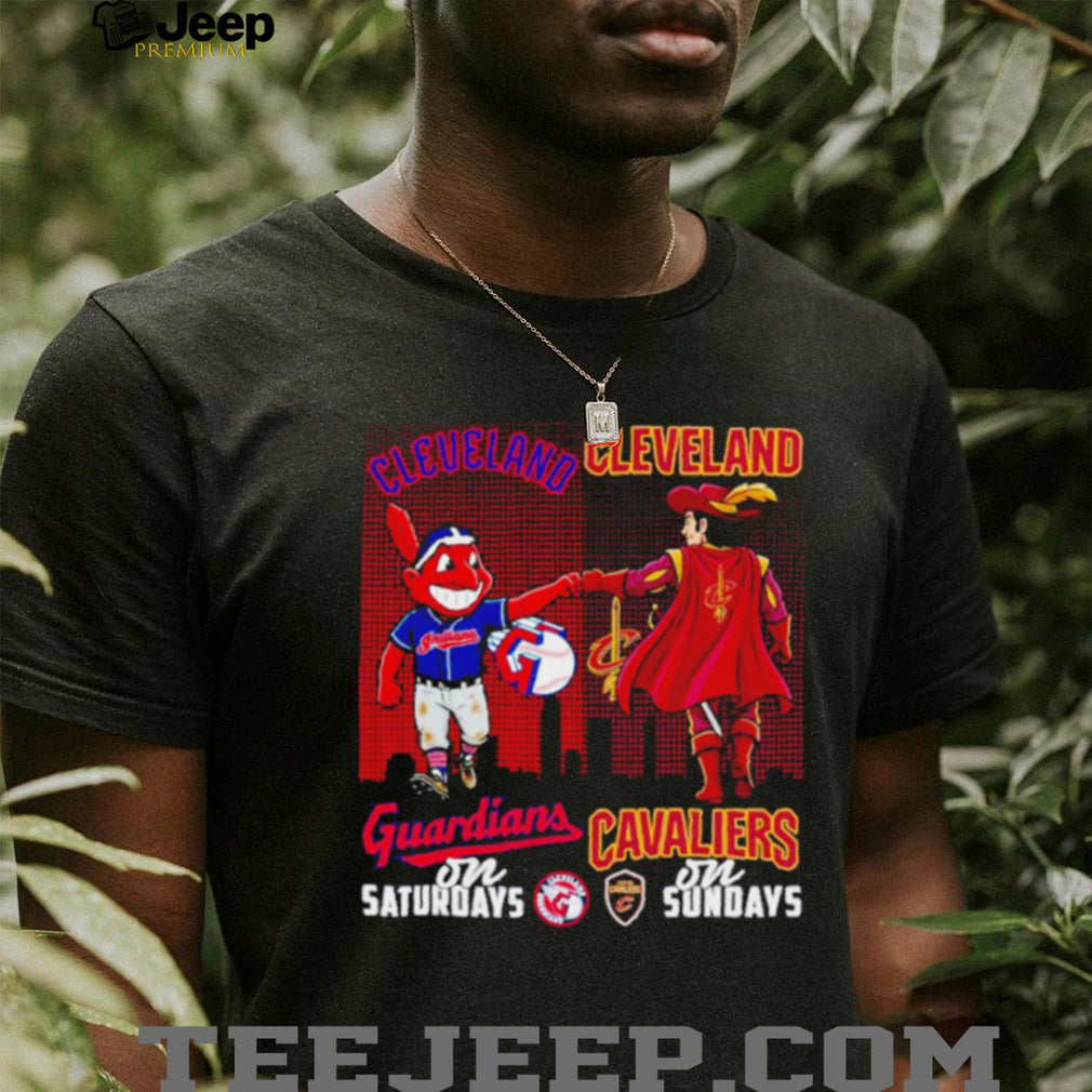 Cleveland Guardians on Saturdays Cleveland Cavaliers on Sundays City Sports T shirt