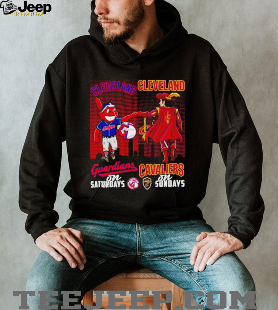 Cleveland Guardians on Saturdays Cleveland Cavaliers on Sundays City Sports T shirt