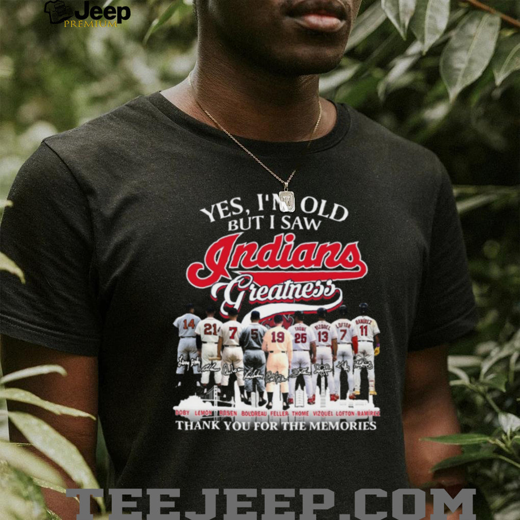 Cleveland Indians Greatness Legends Signature Retro Baseball T Shirt