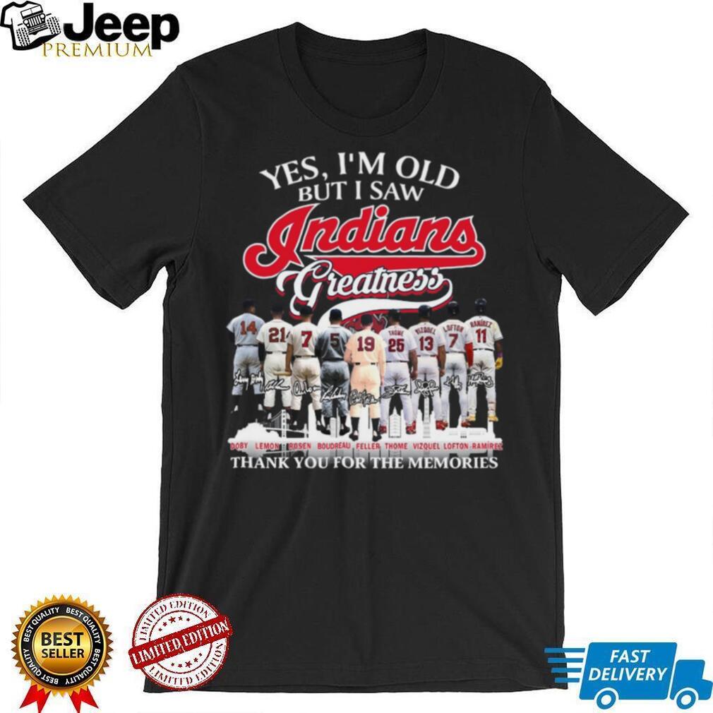 Cleveland Indians Greatness Legends Signature Retro Baseball T Shirt