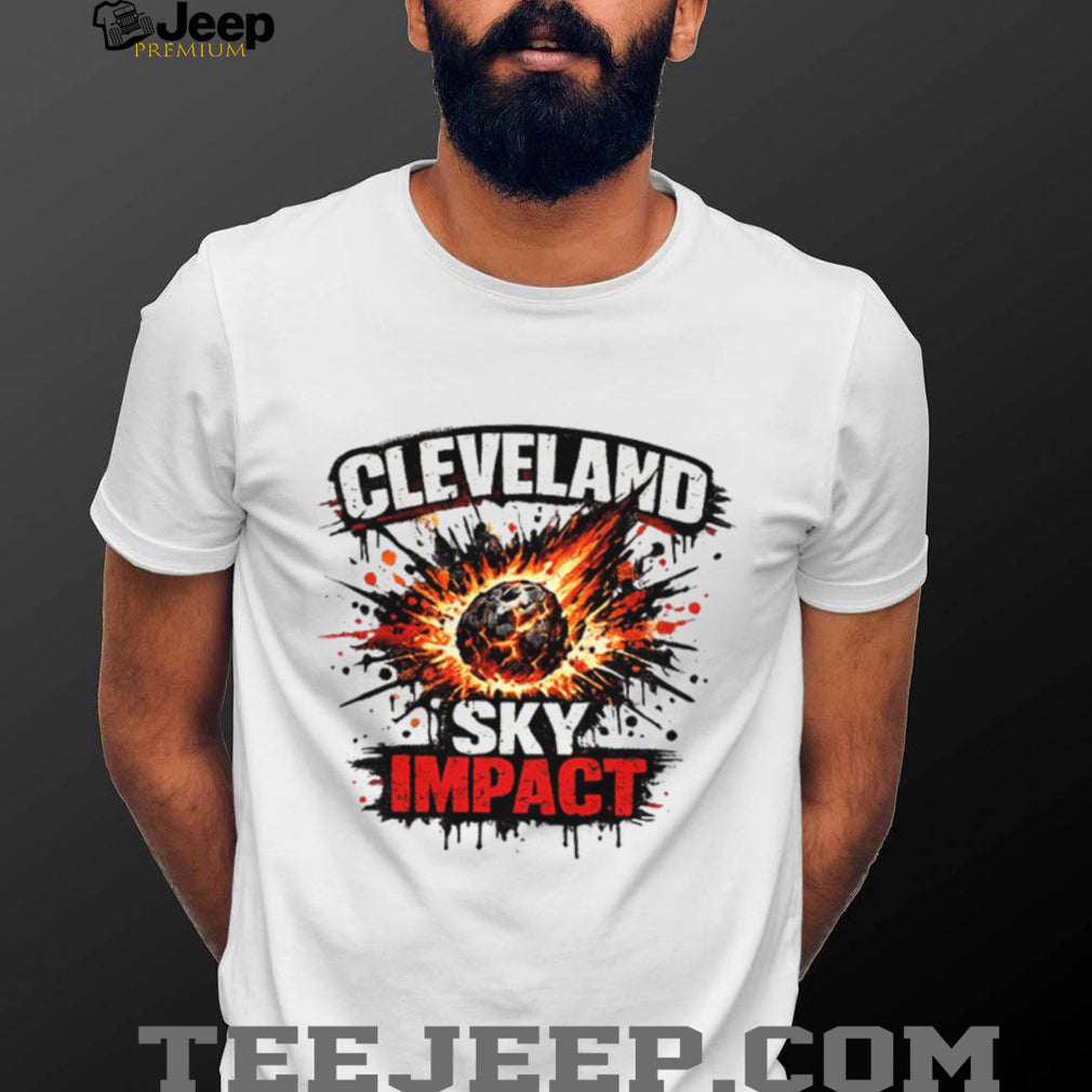 Cleveland Sky Impact Meteor Blast Graphic T Shirt (2)