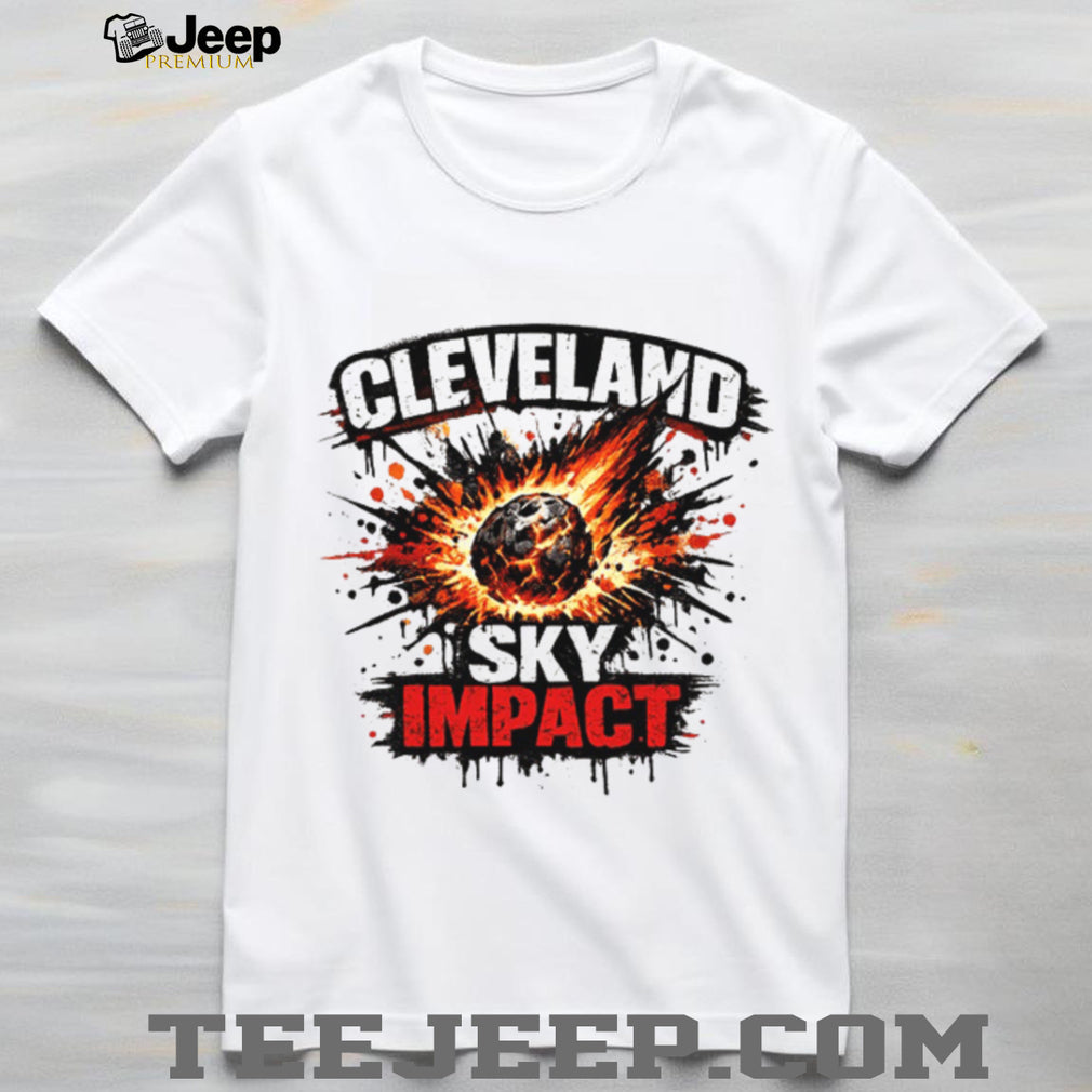 Cleveland Sky Impact Meteor Blast Graphic T Shirt (2)