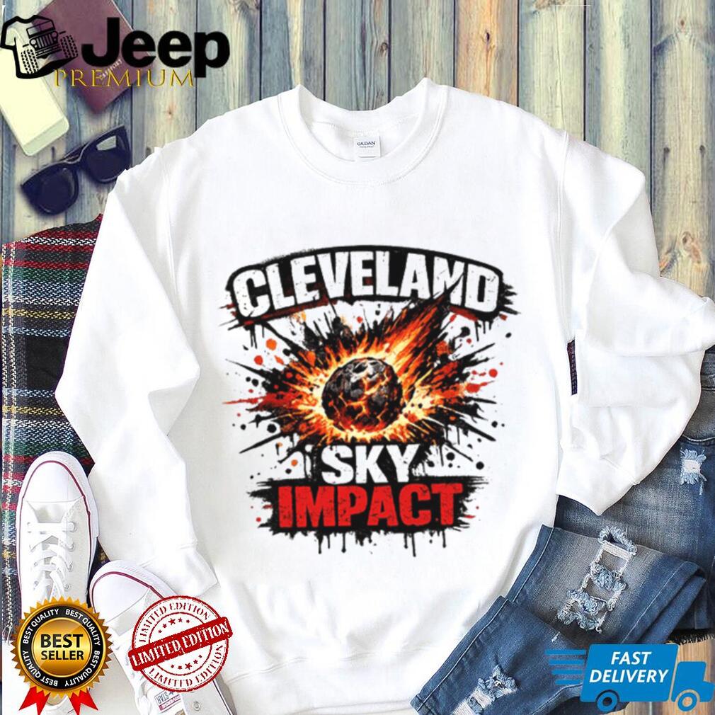 Cleveland Sky Impact Meteor Blast Graphic T Shirt (2)