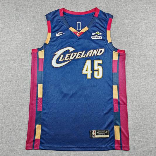 Cleveland Cavaliers #45 Donovan Mitchell Cavaliers 45 Classic Blue Style 2