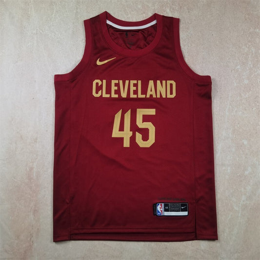 Cleveland Cavaliers #45 Donovan Mitchell Hot Press Cavaliers Style 4