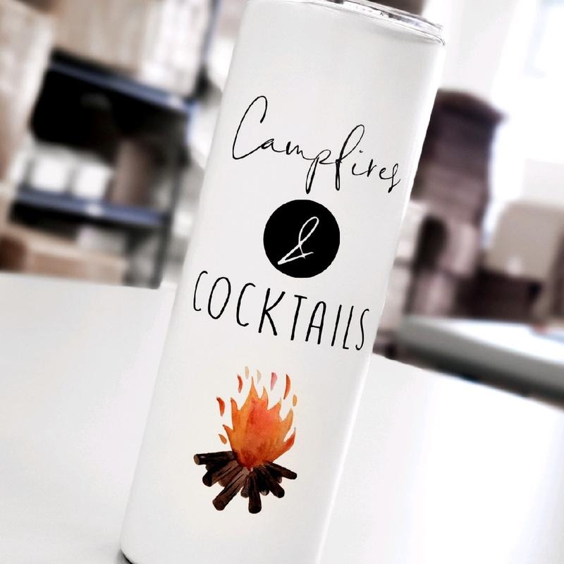 Cocktails And Campfires 20 Oz Skinny Tumbler T-Shirts, Hoodie, Sweatshirt | WearSparks.com
