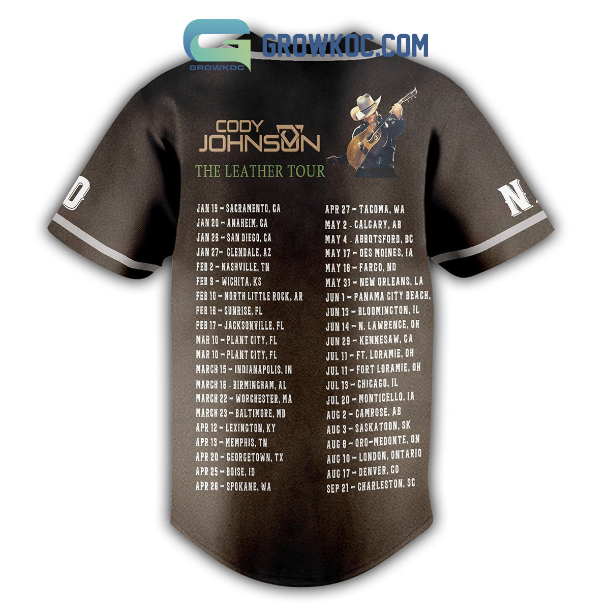 Cody Johnson The Leather Tour Personalized Baseball Jersey