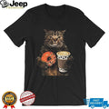 Coffee And Donut Loving Cat Graphic T Shirt