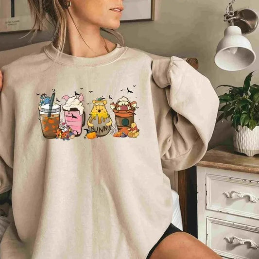 Coffee Latte Shirt Sweatshirt Hoodie, Vintage Fall Season Sweatshirt, Womens Fall Coffee Shirt, Cute Halloween Pumpkin Sweat