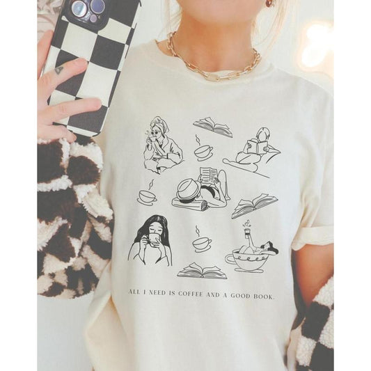 Coffee Lover, Coffee Shirt, Booktok Merch, Bookish T-shirt Romance Reader, Book Lover Gift, Gift for Reader, Read More...