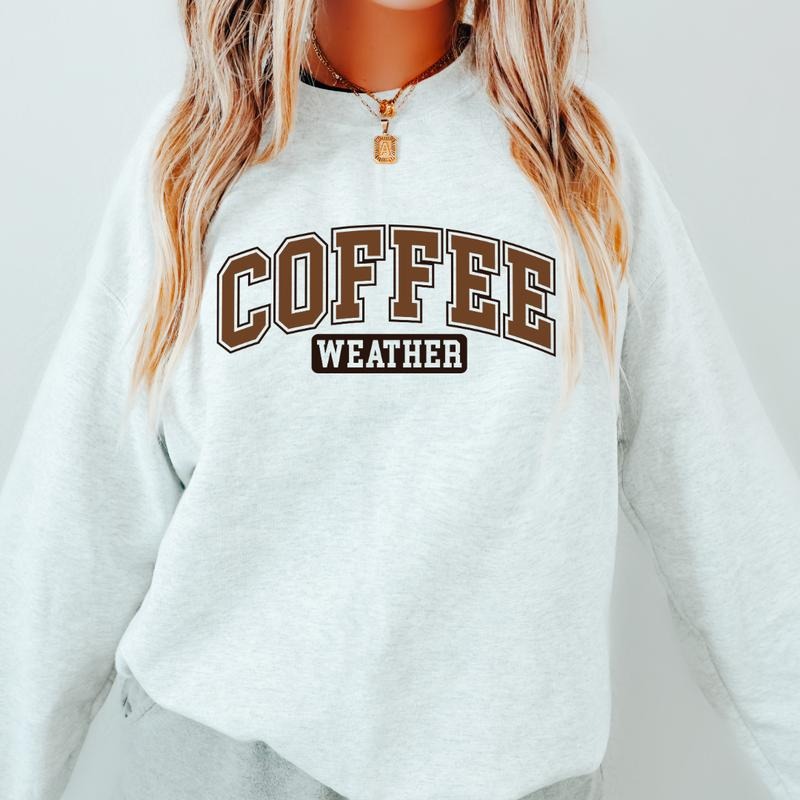 Coffee Weather Sweatshirt, Cozy Season Sweater, Cute Coffee Weather Sweatshirt, Cute Sweatshirt, Oversized Fit, Trendy...