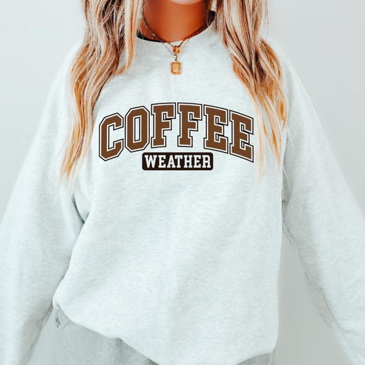 Coffee Weather Sweatshirt, Cozy Season Sweater, Cute Coffee Weather Sweatshirt, Cute Sweatshirt, Oversized Fit, Trendy...