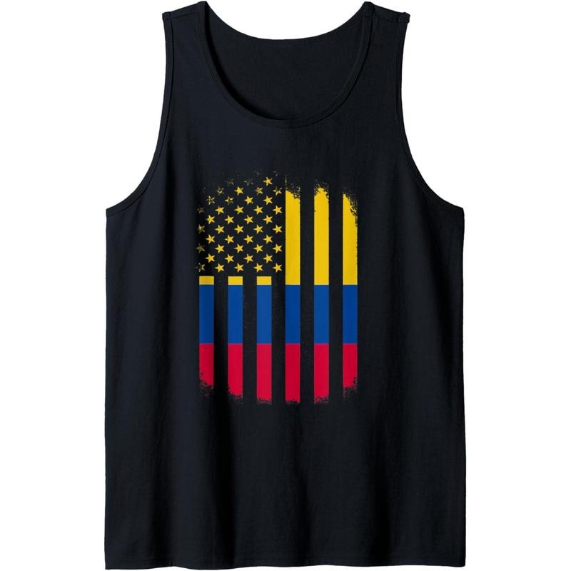Colombia and America Flag - Colombian American Flag Tank Top made in USA