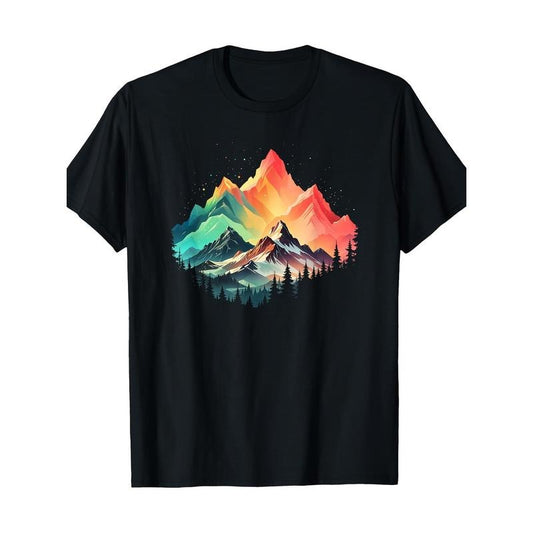 Color Mountain Outdoor Mountain Hiking Natural Forest Mountain T-shirt 100% cotton T-shirt Made in USA