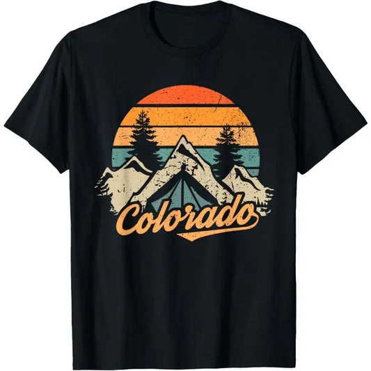 Colorado - Retro Vintage Mountains Nature Hiking Camping T-Shirt Made in USA