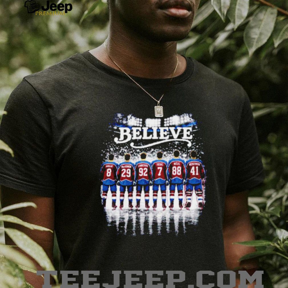 Colorado Avalanche Hockey Believe Team Players Fan Graphic T Shirt