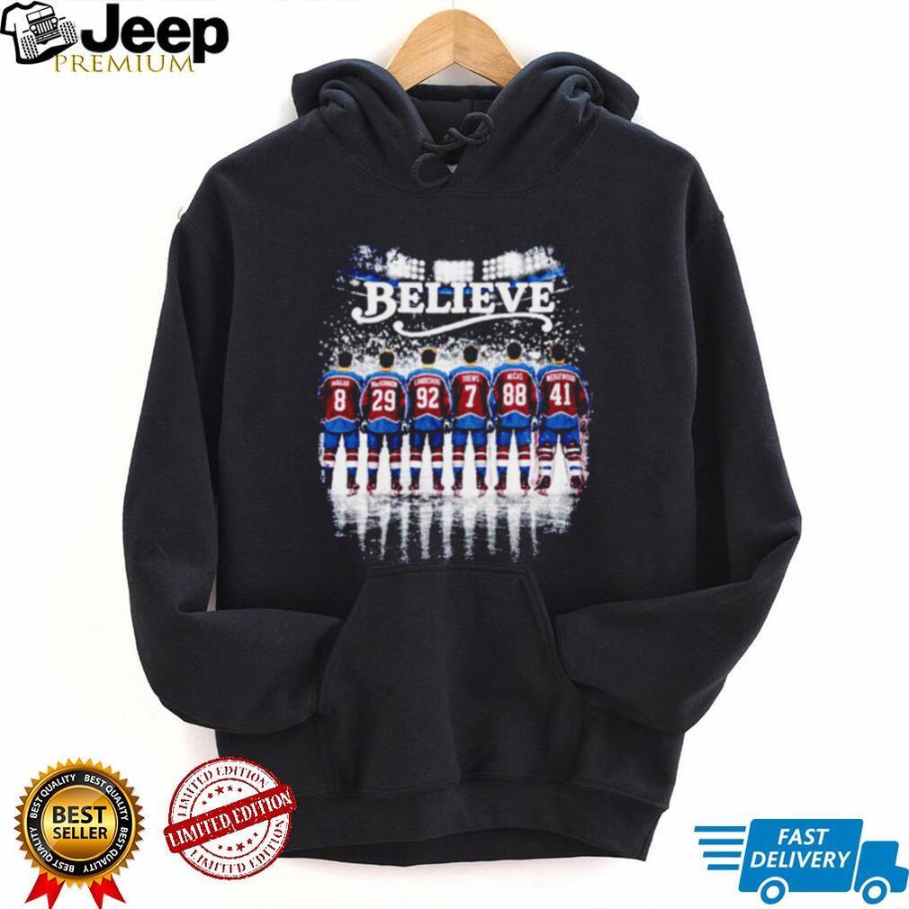 Colorado Avalanche Hockey Believe Team Players Fan Graphic T Shirt