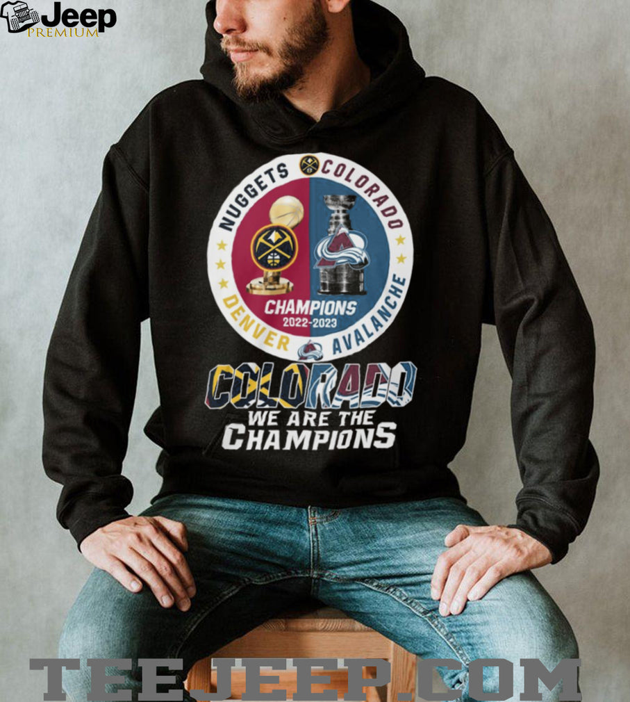 Colorado Dual Champions 2022 2023 Denver Nuggets & Avalanche Trophy T Shirt