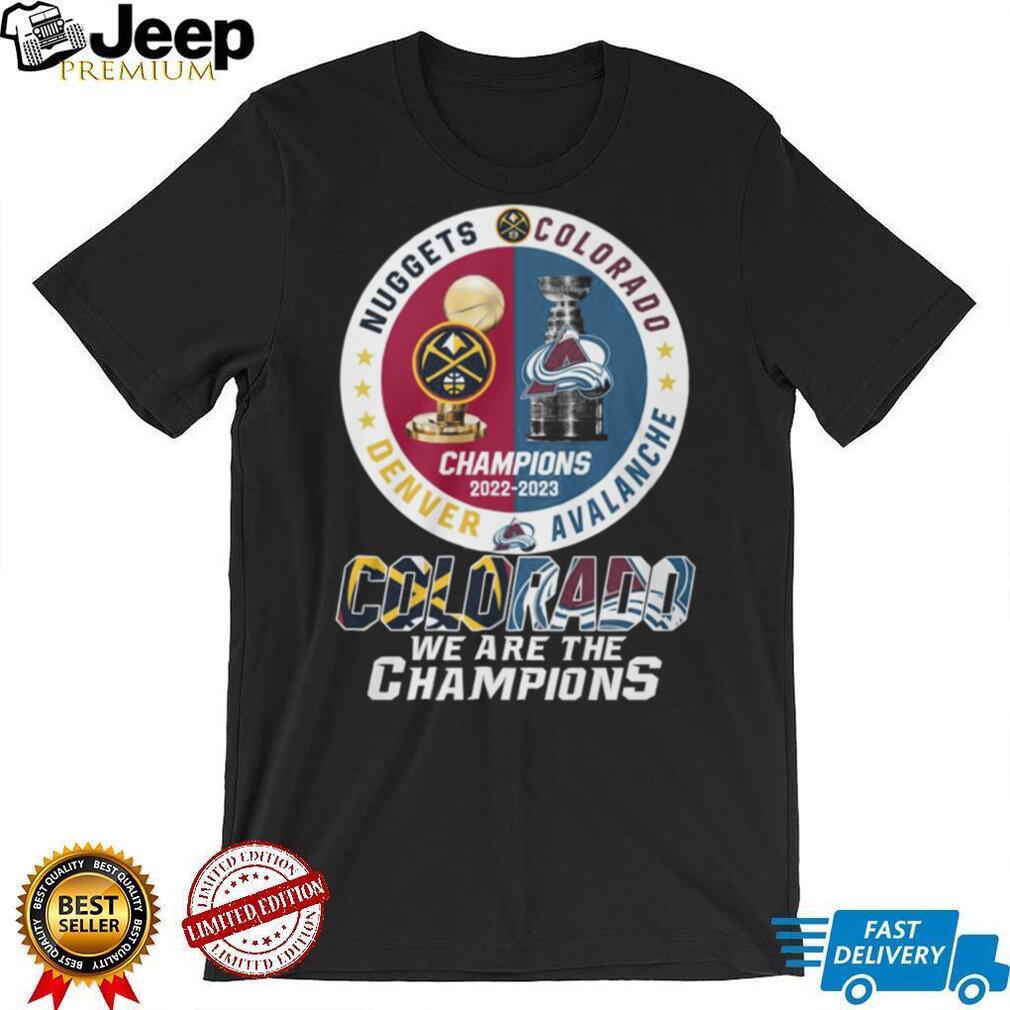 Colorado Dual Champions 2022 2023 Denver Nuggets & Avalanche Trophy T Shirt