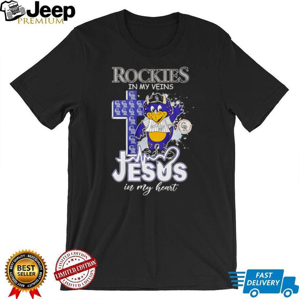 Colorado Rockies Baseball Jesus in My Heart Christian MLB Fan Gift T Shirt