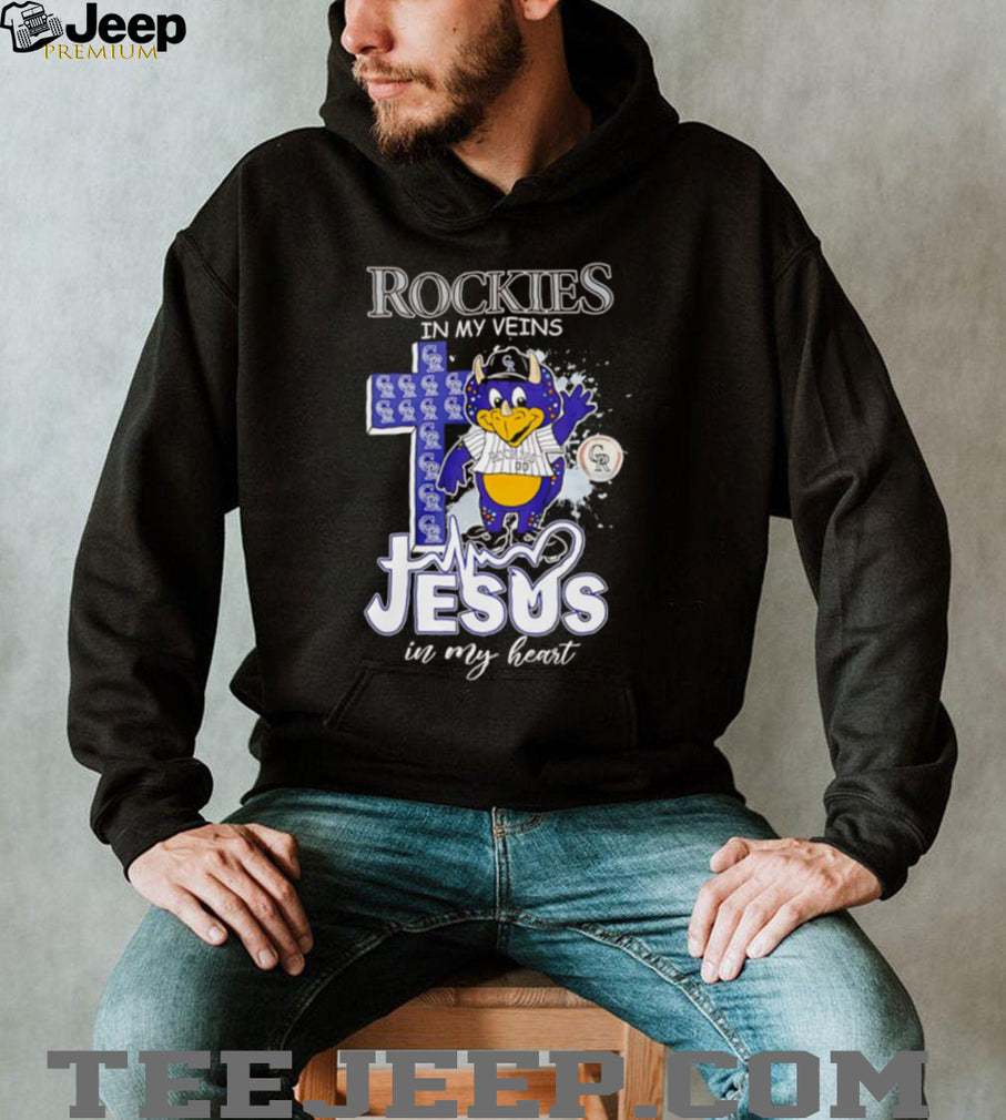 Colorado Rockies Baseball Jesus in My Heart Christian MLB Fan Gift T Shirt